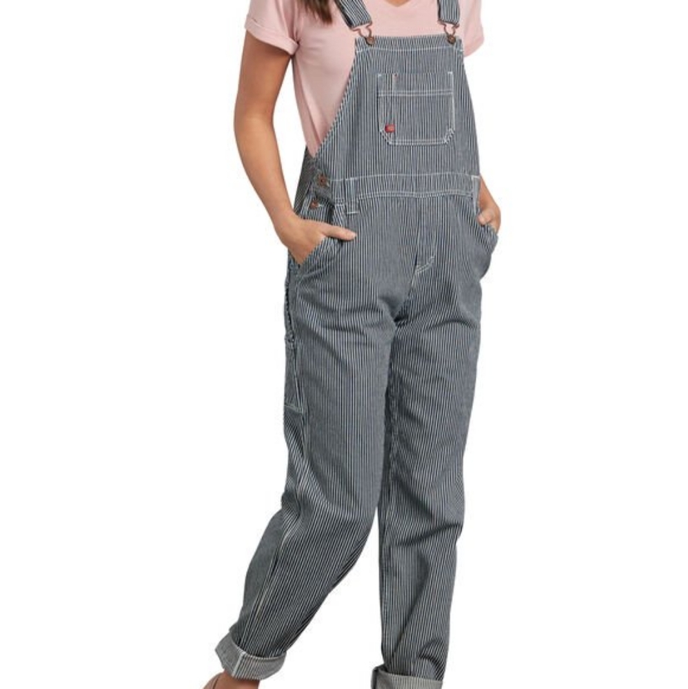Womens striped dickies overalls